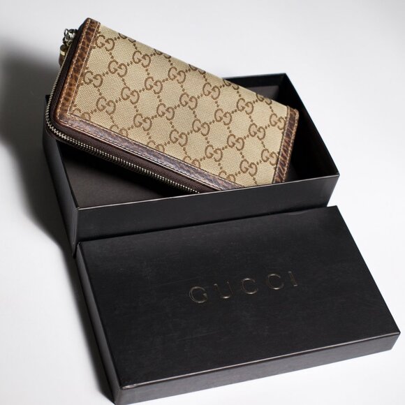 Gucci Bamboo GG Canvas Zippy Organizer Wallet Beige - Picture 2 of 10